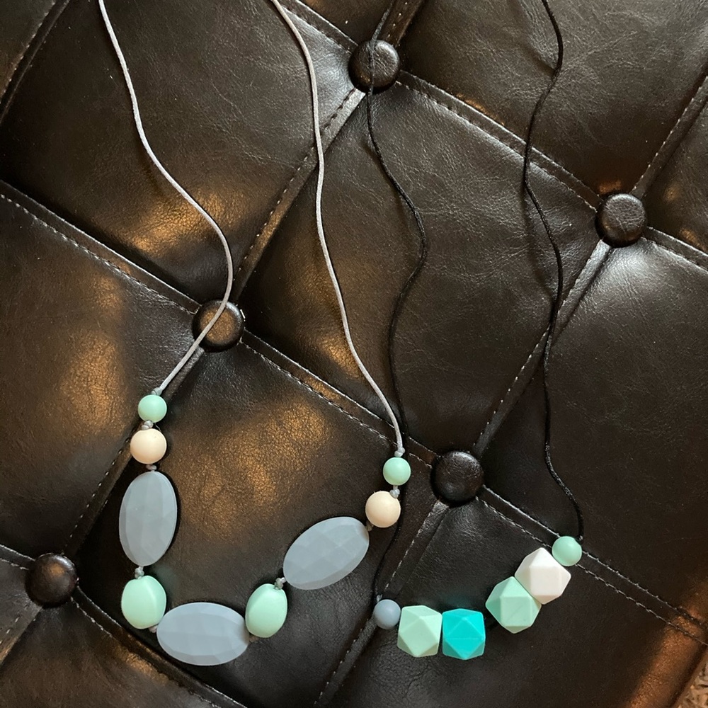 Two silicone teething necklaces
